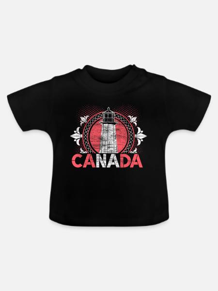 Kanada Schnee Herkunft - Baby Bio-T-Shirt mit Rundhals - Schwarz