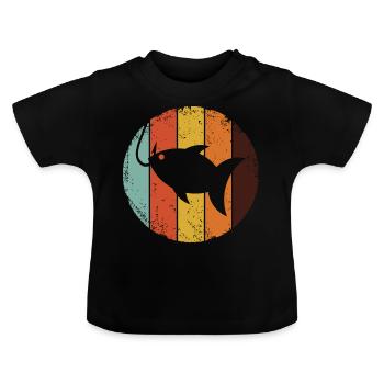 Fishing Plus Vintage Design - Poisson sur l’hameçon - T-shirt bio col rond Bébé - noir - Devant