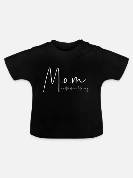 Mom master of multitasking - Baby Bio-T-Shirt mit Rundhals - Schwarz