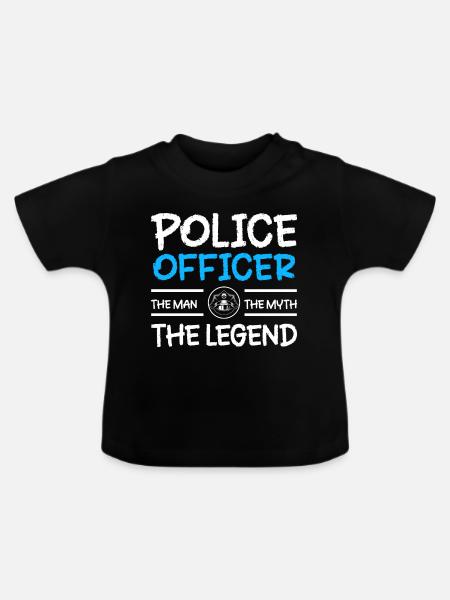 Polizist Tatort Sicherheit - Baby Bio-T-Shirt mit Rundhals - Schwarz