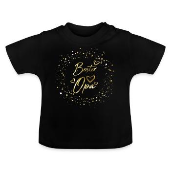 Bester Opa - Baby Bio-T-Shirt mit Rundhals - Schwarz - Vorne