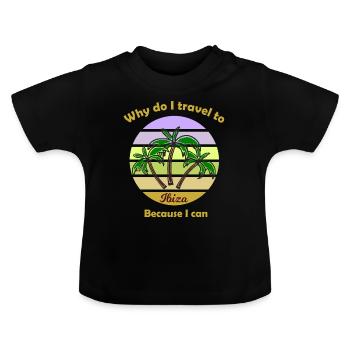 Vacances aux îles Baléares - T-shirt bio col rond Bébé - noir - Devant