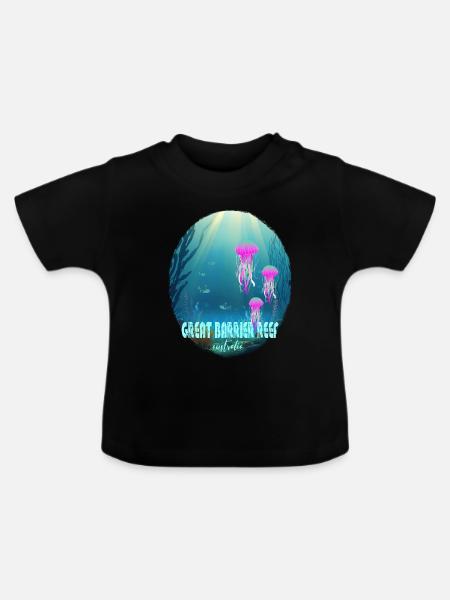 Great Barrier Reef australia - Baby Bio-T-Shirt mit Rundhals - Schwarz