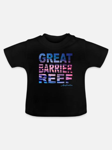 GREAT BARRIER REEF Australia - Baby Bio-T-Shirt mit Rundhals - Schwarz