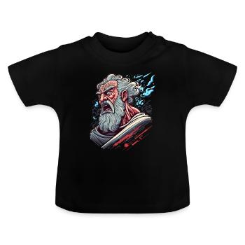 Starker Moses Prophet, der das Meer teilt Yam Suph - Baby Bio-T-Shirt mit Rundhals - Schwarz - Vorne