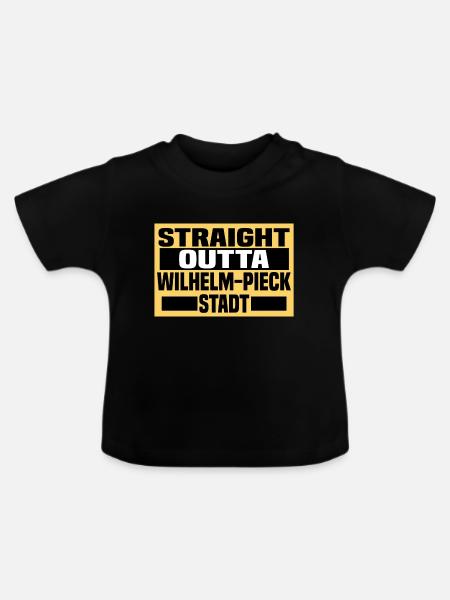 GubenWilhelm Pieck Stadt - Baby Bio-T-Shirt mit Rundhals - Schwarz
