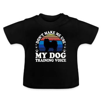 American Eskimo Dog Love Silhouette Vintage Sunset - T-shirt bio col rond Bébé - noir - Devant