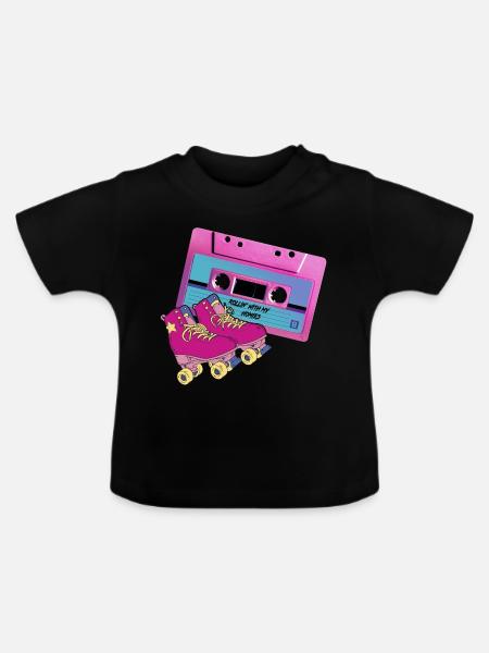 ROLLIN' WITH MY HOMIES - Baby Bio-T-Shirt mit Rundhals - Schwarz