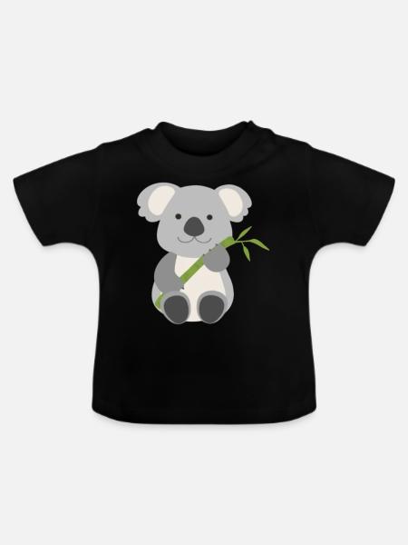 glücklicher Koalabär Koala - Baby Bio-T-Shirt mit Rundhals - Schwarz