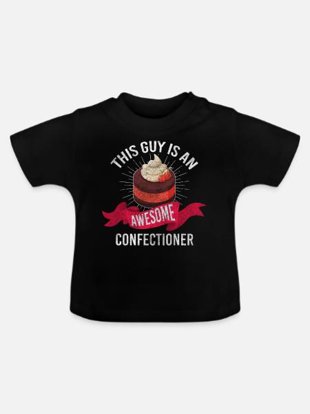 Kuchen Bäcker Dessert - Baby Bio-T-Shirt mit Rundhals - Schwarz