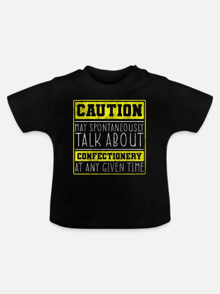 Konditor Schokolade - Baby Bio-T-Shirt mit Rundhals - Schwarz