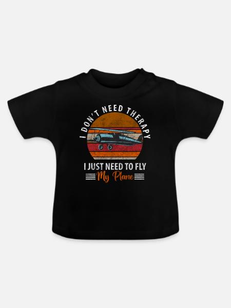 Pilot Modellbau Flugplatz - Baby Bio-T-Shirt mit Rundhals - Schwarz