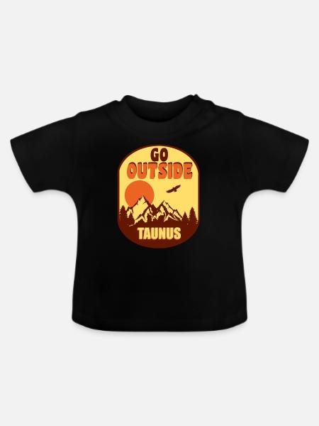 Taunus go outside - Baby Bio-T-Shirt mit Rundhals - Schwarz