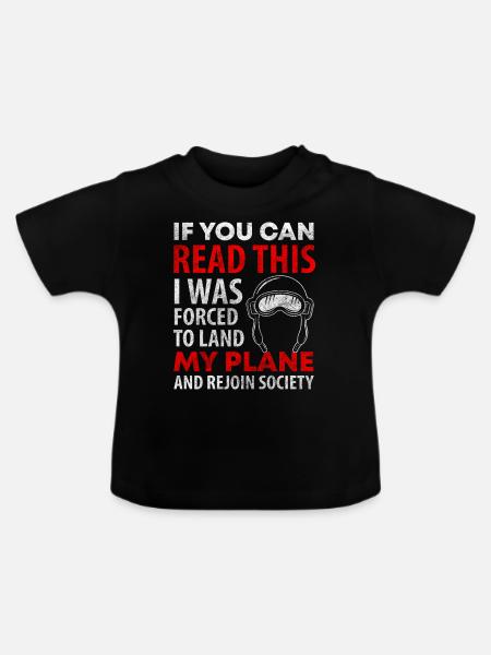 Flugzeug Flieger Luftfahrt Flugplatz - Baby Bio-T-Shirt mit Rundhals - Schwarz