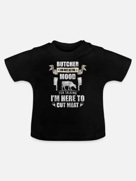 Metzger Steak Arbeit - Baby Bio-T-Shirt mit Rundhals - Schwarz