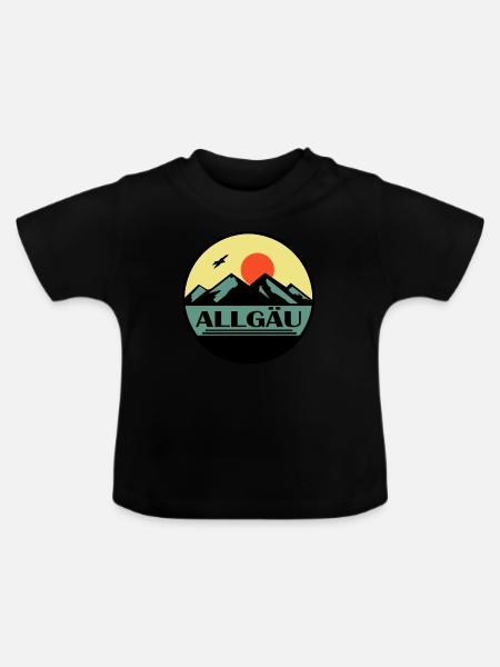 Allgäu - Baby Bio-T-Shirt mit Rundhals - Schwarz