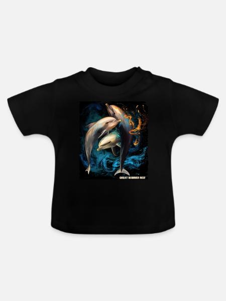 GREAT BARRIER REEF FLAG - Baby Bio-T-Shirt mit Rundhals - Schwarz