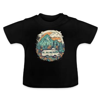 Nature Aventure Randonnée Camping Design - T-shirt bio col rond Bébé - noir - Devant