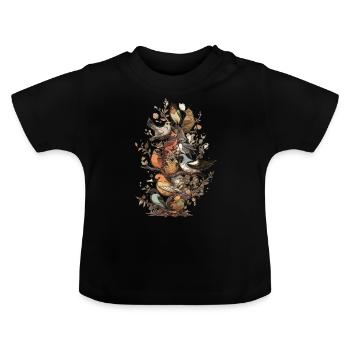 Observation des oiseaux Birdwatchers Oiseaux - T-shirt bio col rond Bébé - noir - Devant