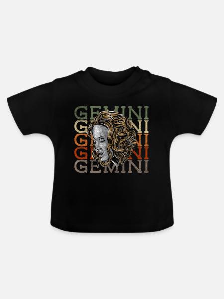 Zwillinge Astrologie Juni Geburtsdatum - Baby Bio-T-Shirt mit Rundhals - Schwarz