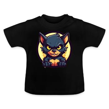 Diable de Tasmanie super mignon - T-shirt bio col rond Bébé - noir - Devant
