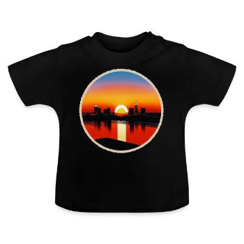 Sonnenuntergang in Los Angeles - Baby Bio-T-Shirt mit Rundhals - Schwarz - Vorne