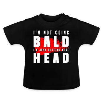 Homme chauve - T-shirt bio col rond Bébé - noir - Devant