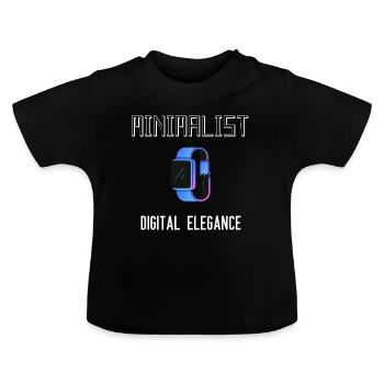Élégance numérique minimaliste - T-shirt bio col rond Bébé - noir - Devant
