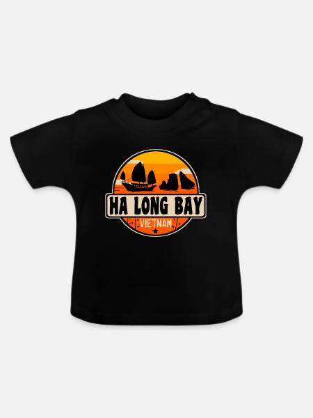 Ha Long Bucht Vietnam - Baby Bio-T-Shirt mit Rundhals - Schwarz