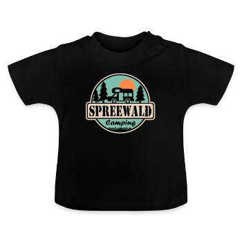 Spreewald Camping - Baby Bio-T-Shirt mit Rundhals - Schwarz - Vorne