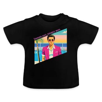 Journées d’été, façons de faire - T-shirt bio col rond Bébé - noir - Devant