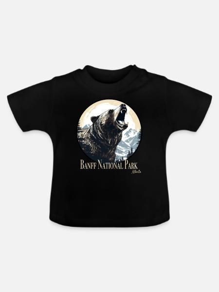 Banff National Park - Baby Bio-T-Shirt mit Rundhals - Schwarz