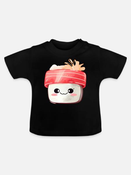Sushi - Baby Bio-T-Shirt mit Rundhals - Schwarz