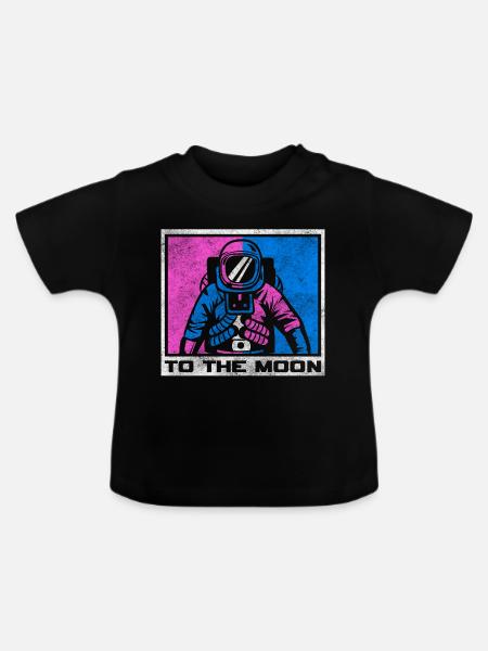 Weltraum Planet Schwerelos Raumfahrer - Baby Bio-T-Shirt mit Rundhals - Schwarz
