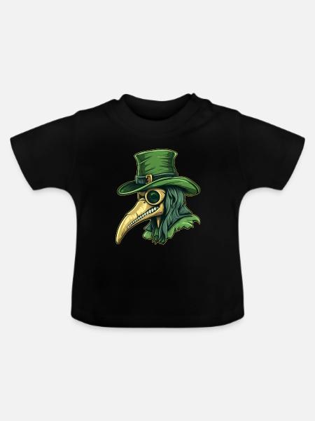 Pestdoktor Doktor Arzt - Baby Bio-T-Shirt mit Rundhals - Schwarz