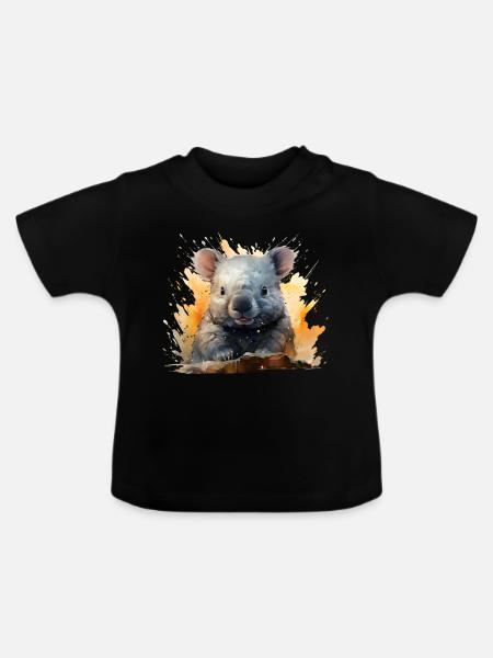 Wombat - Baby Bio-T-Shirt mit Rundhals - Schwarz
