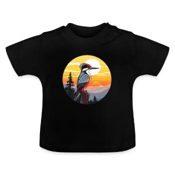 Pic Aquarelle Colorée Dessin Animé Kawaii Pet - T-shirt bio col rond Bébé - noir - Devant