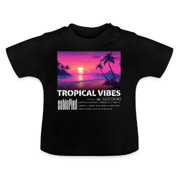 Tropical Vibes satisfait - T-shirt bio col rond Bébé - noir - Devant