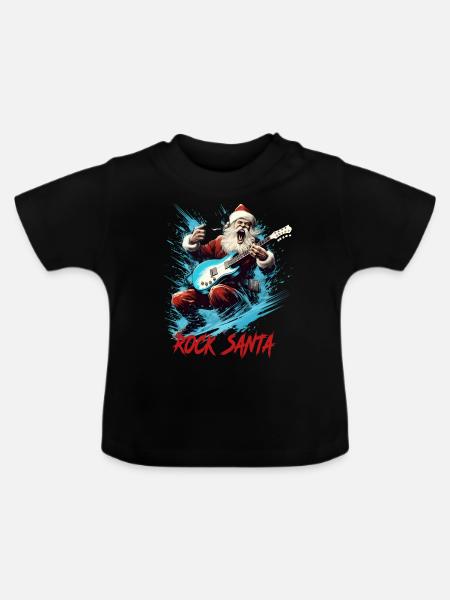 ROCK SANTA - Baby Bio-T-Shirt mit Rundhals - Schwarz