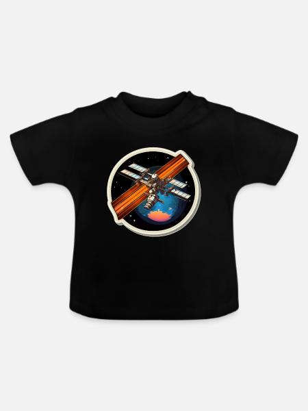 Satellit Raumfahrt - Baby Bio-T-Shirt mit Rundhals - Schwarz