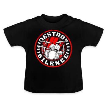 Music Guitar Concert - Baby Organic T-Shirt with Round Neck - black - Front