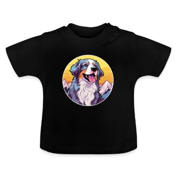 Perro de Presa Mallorquinische Hunderasse Cartoon Kawaii - Baby Bio-T-Shirt mit Rundhals - Schwarz - Vorne
