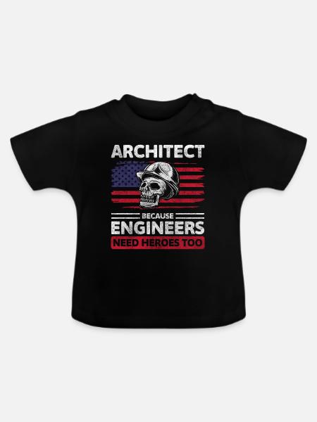 Architekt Baumeister - Baby Bio-T-Shirt mit Rundhals - Schwarz