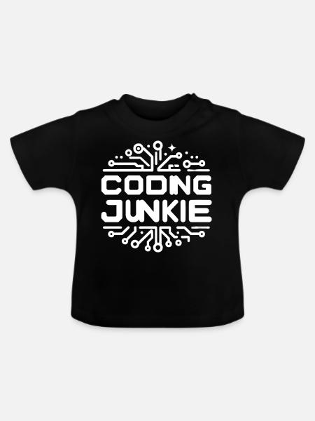 Coding Junkie 13 - Baby Bio-T-Shirt mit Rundhals - Schwarz