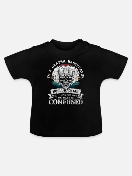 Designer Moderne Kunst - Baby Bio-T-Shirt mit Rundhals - Schwarz