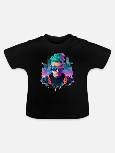 Cyber Gamer - Baby Bio-T-Shirt mit Rundhals - Schwarz