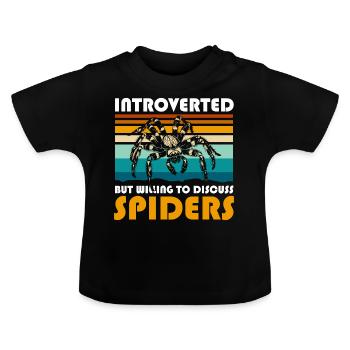 Fils de soie Spider Nature Web - T-shirt bio col rond Bébé - noir - Devant