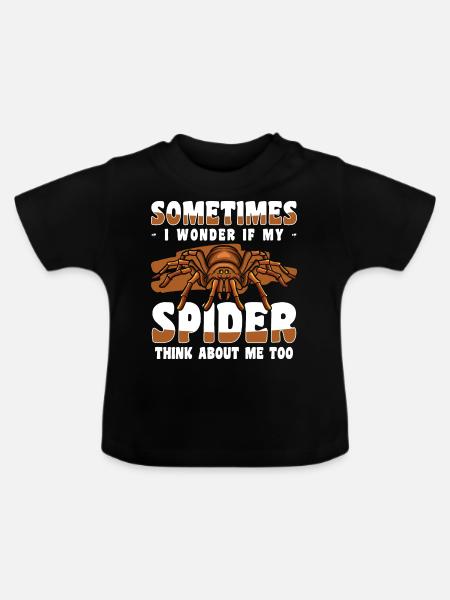 Spinnennetz Krabbeln - Baby Bio-T-Shirt mit Rundhals - Schwarz