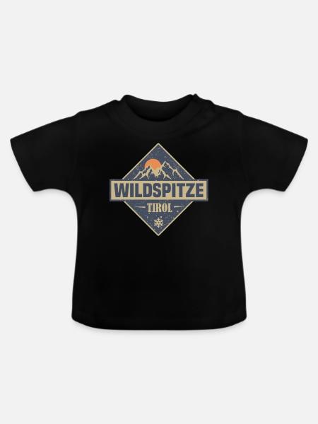 Wildspitze - Baby Bio-T-Shirt mit Rundhals - Schwarz