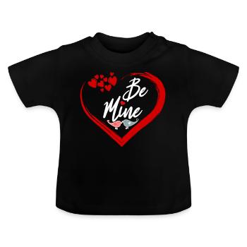 be mine - Baby Bio-T-Shirt mit Rundhals - Schwarz - Vorne